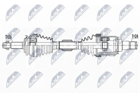 ПІВВІСЬ | TOYOTA AURIS 1.8HYBRID 11-18, PRIUS/PRIUS PLUS 1.8HYBRID 09-, LEXUS CT200H 10- /ЛІВ/ NTY NPWTY155