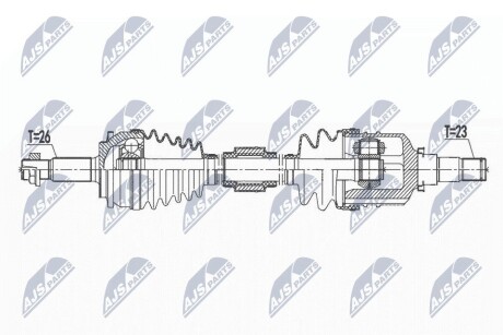 ПІВВІСЬ | TOYOTA AURIS/COROLLA 1.33,1.4,1.6 06- /ПРАВ/ NTY NPWTY159