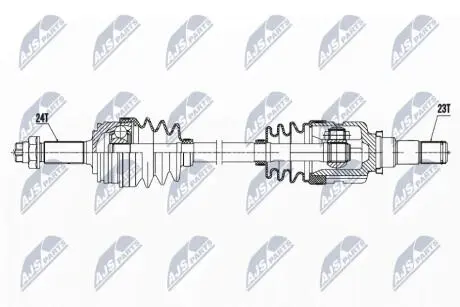 ПІВВІСЬ | TOYOTA AYGO 1.4HDI 05-, CITROEN C1 1.4HDI 05-, PEUGEOT 107 1.4HDI 05- /ЛІВ,MTM/ NTY NPWTY170