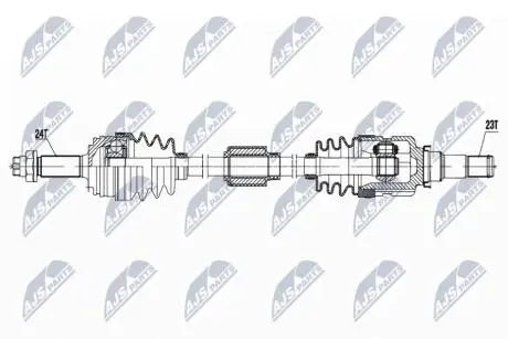 ПІВВІСЬ | TOYOTA AYGO 1.4HDI 05-, CITROEN C1 1.4HDI 05-, PEUGEOT 107 1.4HDI 05- /ПРАВ,MTM/ NTY NPWTY171