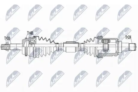 ПІВВІСЬ | TOYOTA CAMRY 2.5 ASV50 11-17 /ЛІВ/ NTY NPWTY172