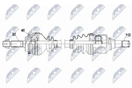 ПІВВІСЬ | TOYOTA YARIS/YARIS VERSO 1.3,1.5,1.4D-4D 99-05 /ЛІВ/ NTY NPWTY175