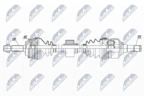 ПІВВІСЬ | TOYOTA YARIS/YARIS VERSO 1.3,1.5,1.4D-4D 99-05 /ПРАВ/ NTY NPWTY176