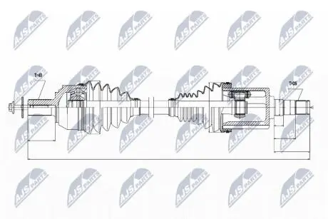 ПІВВІСЬ | VOLVO S60/V60 T2,T3 1.5,1.6T 15- /ЛІВ,ATM/ NTY NPWVV022