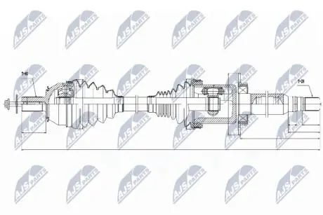 ПІВВІСЬ | VOLVO S60II/V60 2.0T3/T5 14-17 /ПРАВ,ATM/ NTY NPWVV026