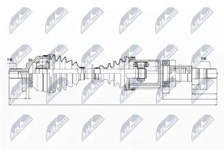 ПІВВІСЬ | VOLVO S80 2.0T,2.4T,2.5T 99-06 /ПРАВ,ATM/ NTY NPWVV029