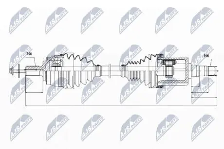 ПІВВІСЬ | VOLVO V40 1.6T/1.6D T3/T4/D2 12-17 /ЛІВ,ATM/ NTY NPWVV030