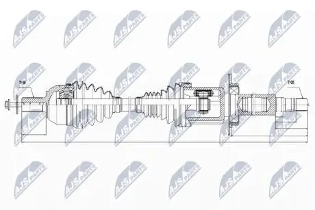 ПІВВІСЬ | VOLVO S60II/V60 1.5/1.6 T3/T4 15- /ПРАВ,ATM/ NTY NPWVV032