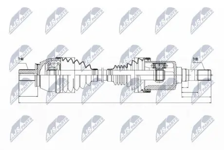 ПІВВІСЬ | VOLVO ENG.2.0T,2.0T5 S60II/V60 10-15, S80 10-, V70III 2.0T 10- /ЛІВ,ATM/ NTY NPWVV033