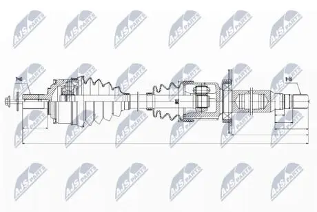 ПІВВІСЬ | VOLVO S90/V90 2.0T4/T5, 2.0D4/D5 16- /ПРАВ,ATM/ NTY NPWVV035
