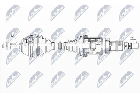 ПІВВІСЬ | VOLVO AWD S60II/V60 3.0T6 10-, S80II 3.0T6,4.4 07-14, V70III 3.0T6 07-14 /ПРАВ,ATM/ NTY NPWVV042