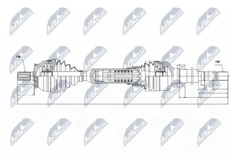 ПІВВІСЬ | VOLVO XC90 2.4D4/D5,2.5T 02-14 /MTM,ПРАВ/ NTY NPWVV049