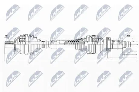 ПІВВІСЬ | VOLVO XC90 D3/D5 02-14 VIN->354475, 3.2V6 VIN ->354978 02-14, 4.4V8 VIN ->367133 02-07 /ЛІВ,ATM/ NTY NPWVV050