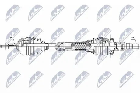 ПІВВІСЬ | VOLVO 2WD XC60 2.0D4 13-16, 2.0T5 15-17, 3.0T6 13-17 /ПРАВ,ATM/ NTY NPWVV057