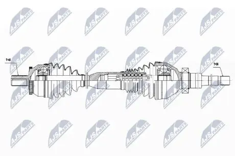 ПІВВІСЬ | VOLVO XC90 VIN 354118-> 2.5T 02-07, 2.4D5 02-07 2007-2014 /ПРАВ,ATM/ NTY NPWVV060