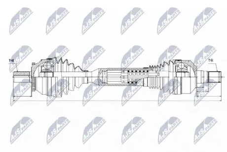 ПІВВІСЬ | VOLVO XC90 D3/D5 02-14 VIN 354476->, 3.2V6 VIN 354979-> 02-14, 4.4V8 VIN 367133-> 02-07 /ЛІВ,ATM/ NTY NPWVV063