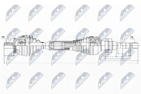 ПІВВІСЬ | VOLVO XC90 D3/D5 02-14 VIN 354476->, 3.2V6 VIN 354979-> 02-14, 4.4V8 VIN 367134-> 02-07 /ПРАВ,ATM/ NTY NPWVV064