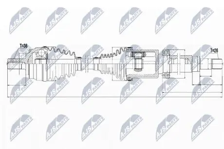 ПІВВІСЬ | VOLVO V40 D2/T3/T4 12- /ПРАВ,MTM/ NTY NPWVV065