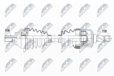ПІВВІСЬ | VOLVO ENG. 2.4AWD,2.4TDI D5,2.4,T5 S40/V50 04-, C30/C70 06- /ЛІВ,MTM/ NTY NPWVV067