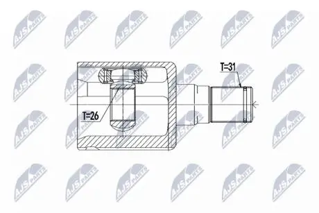 ШАРНІР РІВНИХ КУТОВИХ ШВИДКОСТЕЙ | VOLVO S80 2.5T 2007-2013 AT LH VOLVO S60 II D3/D4/D5 10-15, S80 II D5, 2.5T 07-, V60 D3/D5 10-16, V70 III D3/D4 10-15, V40 2.0T4/T5,2.0D3/D4 12-17 /ЛІВ,ATM/ NTY NPWVV068