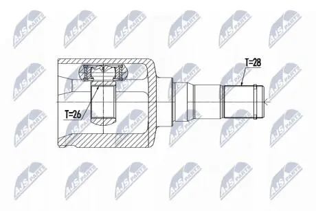 ШАРНІР РІВНИХ КУТОВИХ ШВИДКОСТЕЙ | VOLVO 2.0T,2.0T5 S60II/V60 10-15, S80 10-, V70III 2.0T 10- /ЛІВ,ATM/ NTY NPWVV070