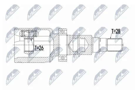 ШАРНІР РІВНИХ КУТОВИХ ШВИДКОСТЕЙ | VOLVO S60II/V60 D3/D4/D5 10-16, S80II 2.0D D3/D4 10-12, 2.4D/D5 07-, 2.5T,3.2V6 06-, V70 III 2.0D,2.4D D3/D5, 2.5T,3.2V6 07-16 /ПРАВ,ATM/ NTY NPWVV078