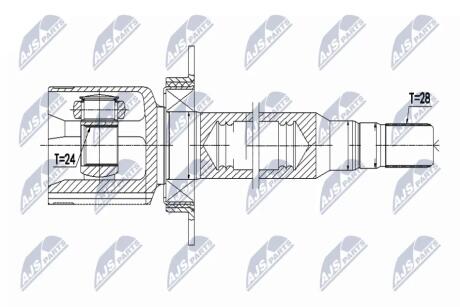 ШАРНІР РІВНИХ КУТОВИХ ШВИДКОСТЕЙ | VOLVO S90/V90 2.0T4/T5, 2.0D4/D5 16- /ПРАВ,ATM/ NTY NPWVV086