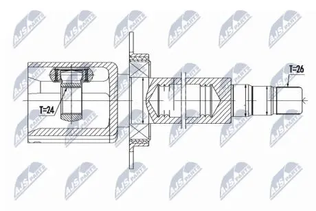 ШАРНІР РІВНИХ КУТОВИХ ШВИДКОСТЕЙ | VOLVO S60II/V60 1.5/1.6 T3/T4 15- /ПРАВ,ATM/ NTY NPWVV091