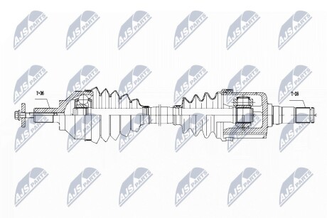 Полуось левая volvo s40 2/v50, 36001180 NTY NPWVV111