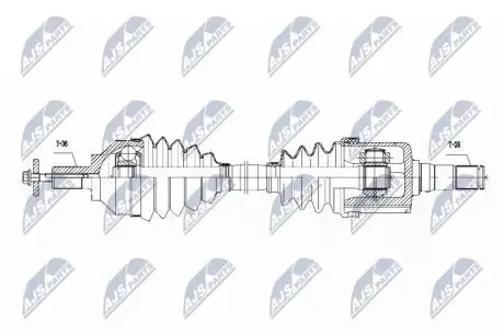 Полуось левая volvo s40 2/v50, 36001180 NTY NPWVV111