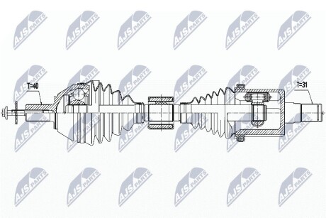 ПІВВІСЬ | VOLVO S60II/V60I D3/D4/D5,2.0T 10-, S80II D5 06-, D3 10-, 2.0TDI 08-11, V70III 2.4D/D3/D4/D5 07- /ЛІВ,ATM/ NTY NPWVV115