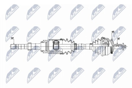 ПІВВІСЬ | VOLVO S60 I 2.4T,2.5T AWD ATM 02-10, V70II 2.4D5,2.4T,2.5T AWD ATM 02-, XC70 2.4T XC AWD ATM 00- /ПЕРЕД,ПРАВ/ NTY NPWVV129 (фото 1)