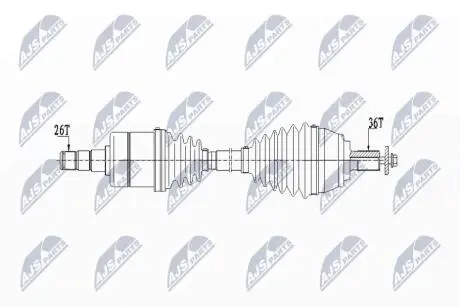 ПІВВІСЬ | VOLVO V40 T2/T3/T4/D2/D3 15- /ПЕРЕД,ЛІВ,ATM TF-71SC/ NTY NPWVV131