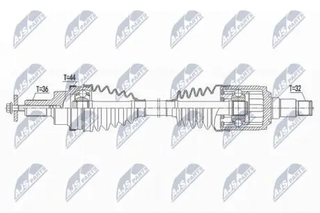 ПІВВІСЬ | VOLVO V60 D5 HYBRID/D6 HYBRID AWD 12- /ЗАД,L=P,ATM/ NTY NPWVV141