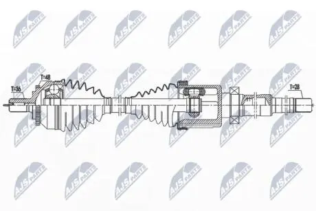 ПІВВІСЬ | VOLVO V70 II D5 AWD 05-07, XC70 CROSS COUNTRY D5 AWD 05-07 /ПЕРЕД,ПРАВ,ATM/ NTY NPWVV142