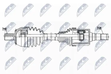 ПІВВІСЬ | VOLVO S60II/V60 1.6D D2 DRIVE 11-15, S80II/V70III 1.6 D2 DRIVE 10-15 /ПЕРЕД,ЛІВ,ATM/ NTY NPWVV143