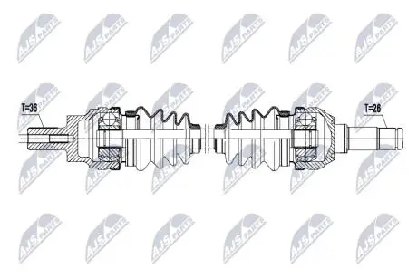 ПОЛУОСЬ NTY NPWVV157