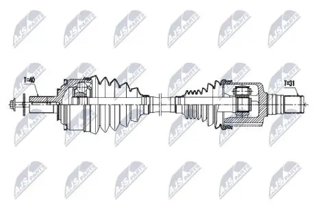ПОЛУОСЬ NTY NPWVV164