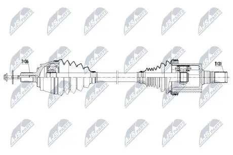 ПОЛУОСЬ NTY NPWVV166