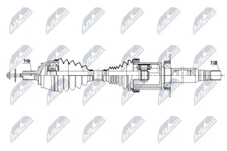 ПОЛУОСЬ NTY NPWVV167