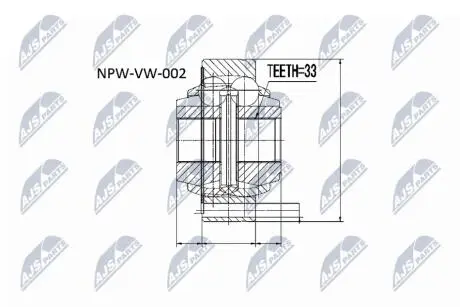 Внутренний шрус vw golf31.8 1.9d,191407331 NTY NPWVW002