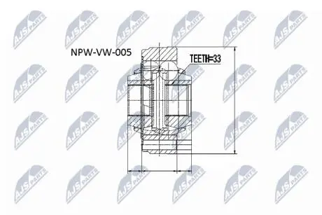 Внутренний шрус vw golf14,171407331f NTY NPWVW005