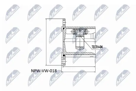 ШРКШ внутр. Audi A3 1.9/2.0Tdi 04-/VW Caddy 04- NTY NPWVW018