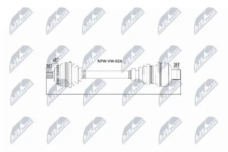 ПІВВІСЬ | VW SHARAN, FORD GALAXY, SEAT ALHAMBRA 1.9TDI AHU/1Z 95-01 /MTM/ /ПРАВ/ NTY NPWVW024