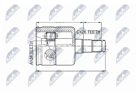 Внутренний шрус vw passat b6 05 tiguan 07,3c0498103a NTY NPWVW025