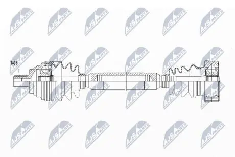 ПІВВІСЬ | VW ENG.1.6 GOLF V/VI 03-, JETTA III 05-10, SKODA OCTAVIA 04-, AUDI A3 03-13, SEAT LEON 99-, TOLEDO 04-09, ALTEA 04- /ПРАВ/ NTY NPWVW058