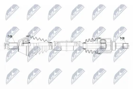 ПІВВІСЬ | VW POLO 1.0 14-, SKODA FABIA III 1.0 14-, SEAT IBIZA 1.0 15- /ПРАВ/ NTY NPWVW071