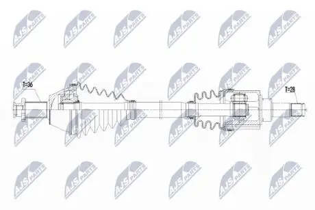 ПІВВІСЬ | VW POLO 1.0 14-, SKODA FABIA III 1.0 14-, SEAT IBIZA 1.0 15- /ЛІВ/ NTY NPWVW073