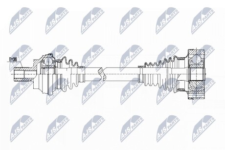 ПІВВІСЬ | VW 4MOTION TIGUAN 07-18, GOLF V,VI, PASSAT 05-15, CC 08-16, SKODA OCTAVIA II 4WD 04-13, SUPERB II 4WD 08-15, AUDI QUATTRO A1, A3 03-15, Q3, TT 06-15, SEAT 4WD ALTEA, ALTEA XL /ЗАД, NTY NPWVW087