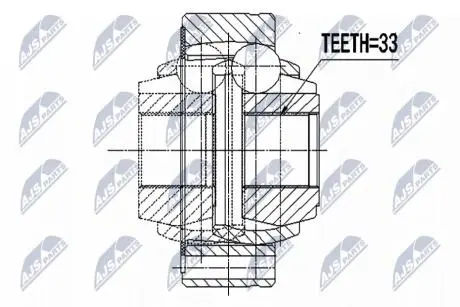 ШАРНІР РІВНИХ КУТОВИХ ШВИДКОСТЕЙ | VW 4MOTION TIGUAN 07-18, GOLF V,VI, PASSAT 05-15, CC 08-16, SKODA OCTAVIA II 4WD 04-13, SUPERB II 4WD 08-15, AUDI QUATTRO A1, A3 03-15, Q3, TT 06-15, SEAT 4WD ALTEA, ALTEA XL /ЗАД, NTY NPWVW088